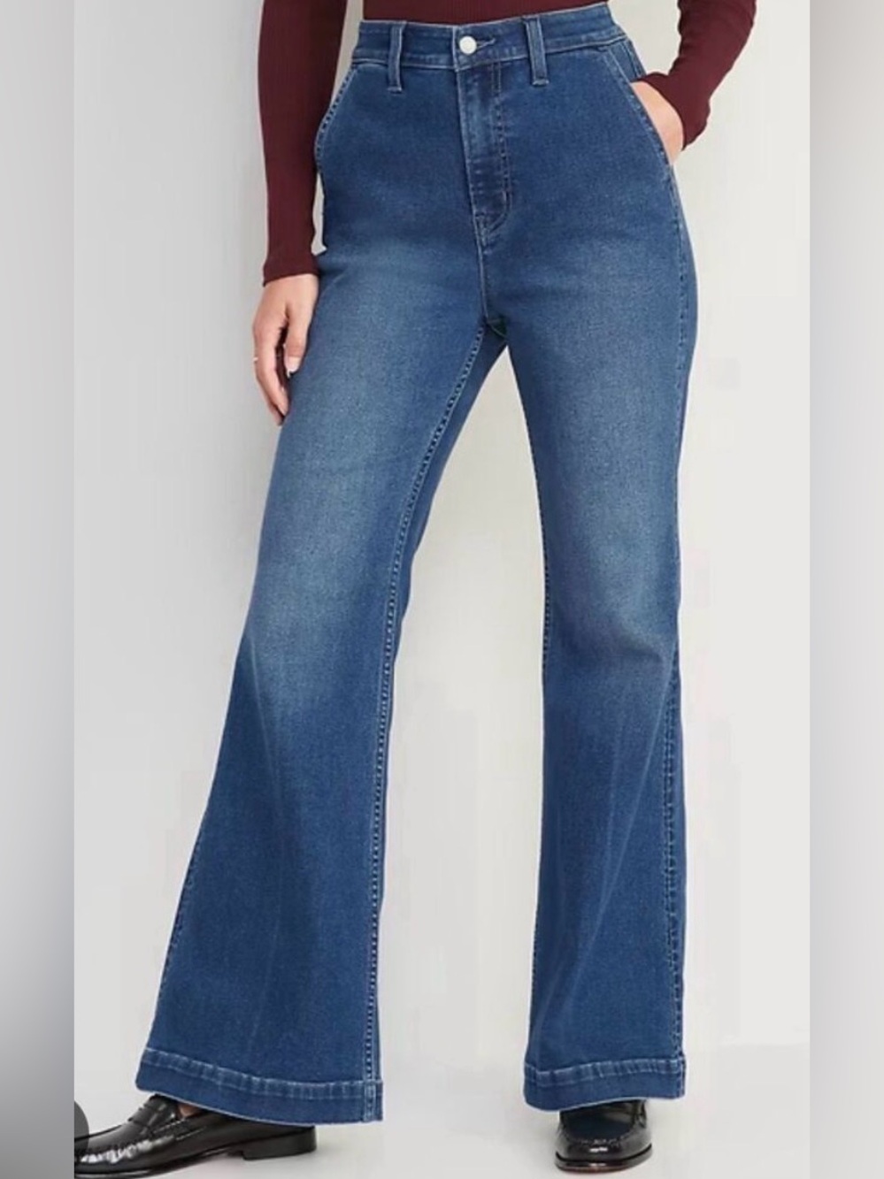Old Navy 360 Stretch Extra High Rise Flare Trouser Secret Smooth Pockets Size 10